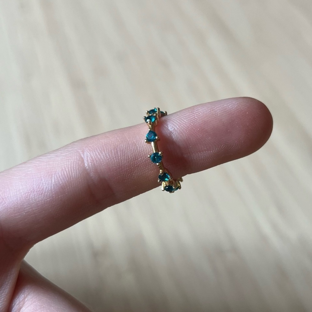 Anthropologie Ring Gold and Blue Stones size 6 - Picture 4 of 6